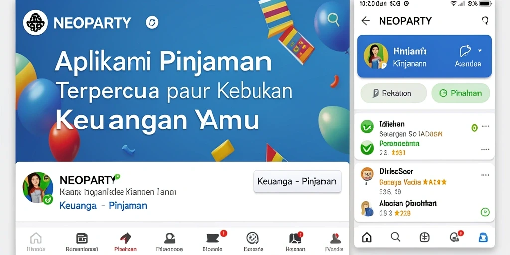 Tampilan antarmuka pengguna NEOPARTY dalam pengajuan pinjaman yang mudah.