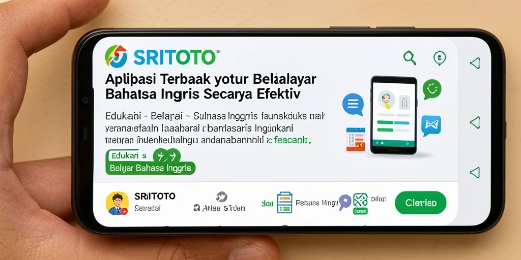 Antarmuka SRITOTO yang ramah pengguna untuk belajar bahasa Inggris.