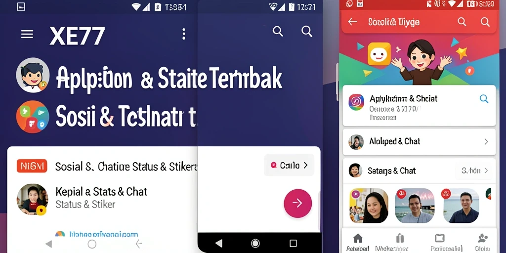 Tampilan antarmuka XE77 yang menarik untuk Status & Stiker.